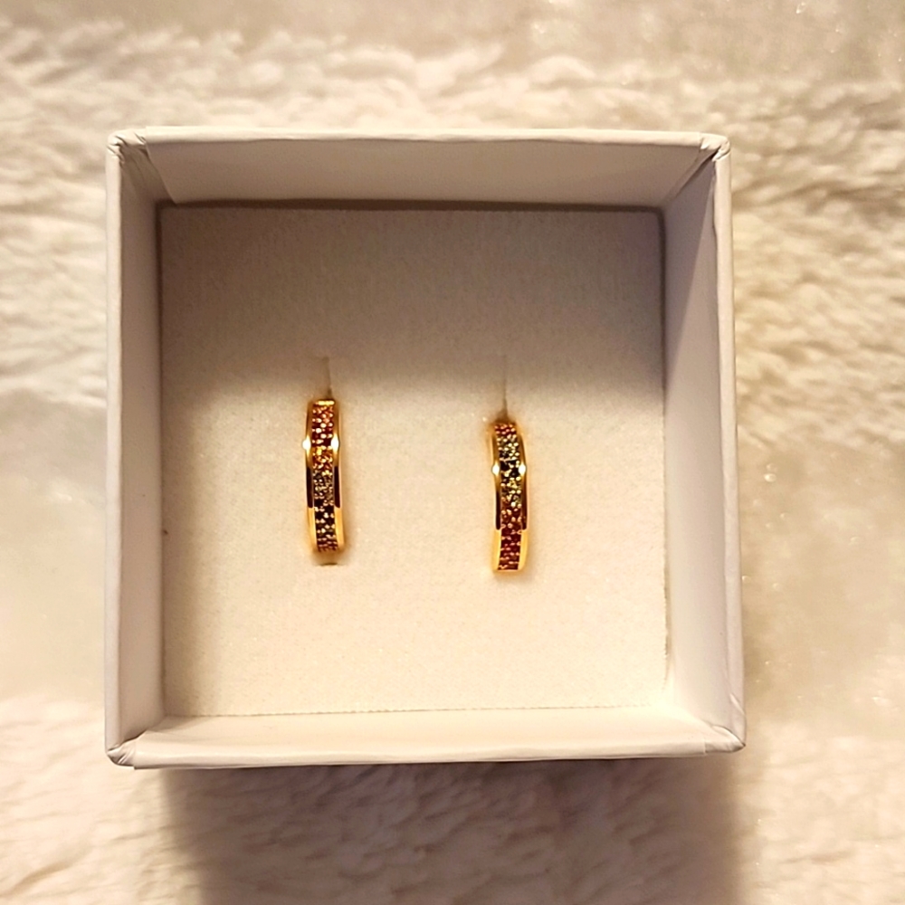 DVF x Swarovski Crystal Embellished huggy hoop earrings
